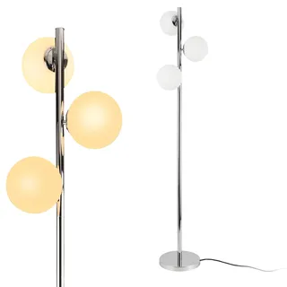 lux.pro Stehleuchte 154cm 3-flammig Silber/Weiß