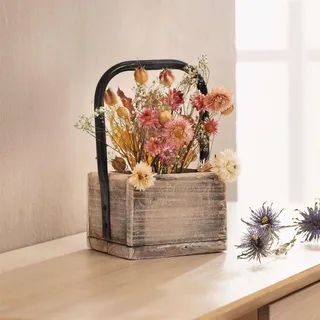 Dekokiste "Rustikal" aus Holz, weiß gekalkt, Aufbewahrungskiste, Holzkiste klein, Vintage Holzbox natur, Kiste quadratisch, Aufbewahrungsbox - Weiß