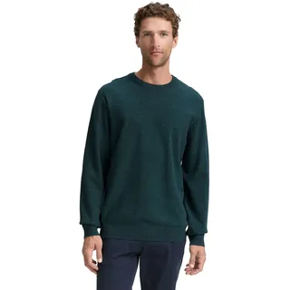 Tom Tailor 1047570 Structured Crewneck Knit Pullover - Jasper Green navy twotone), - XL,