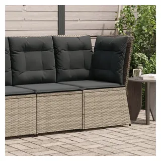 vidaXL Garten-Ecksofa mit Kissen Loungesofa grau