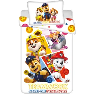 Paw Patrol Bettwäsche Kinderbettwäsche Kleinkinder Set Bettbezug 100x135 und Kissenbezug 40x60 Baumwolle für Mädchen und Jungen Öko tex