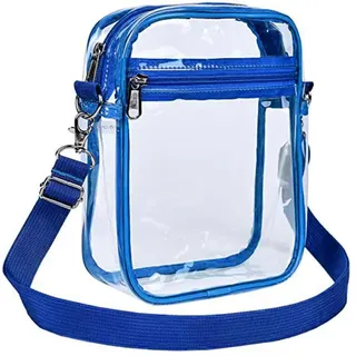 DONGKER Transparente Umhängetasche, PVC Durchsichtige Schultertasche Handtasche mit verstellbarer Riemen für Männer und Frauen