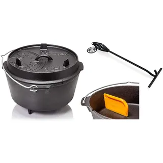 Petromax Feuertopf Starterset ft9 (Dutch Oven mit Standfüßen) inkl. Deckelheber + Schaber