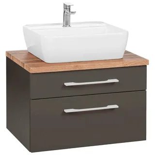WELLTIME Waschbeckenunterschrank Davos Badmöbel, Waschtisch inkl. Waschbecken, Breite 60 cm grau