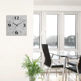 Artland Wanduhr »Grauer Beton« wahlweise mit Quarz- oder Funkuhrwerk, lautlos ohne Tickgeräusche, grau