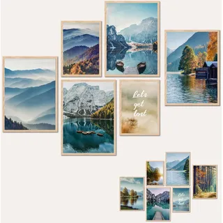 AG Design® DOPPELSEITIGES Set mit 6 Herbstwald-Postern und Kunstdrucken | 4 x 30 x 42 cm + 2 x 21 x 30 cm | Für Schlafzimmer, Wohnzimmer, Küche und Büro | Ohne Rahmen | AP6 351302