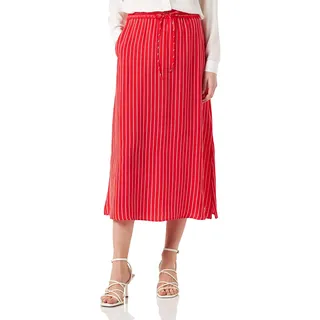 Tommy Hilfiger Damen Rock Cupro Rope Midi-Länge, Rot (Rope Stripes Fireworks), 36