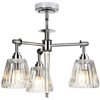 Elstead Lighting Agatha 3-flg. 47 cm Chrom/Glas