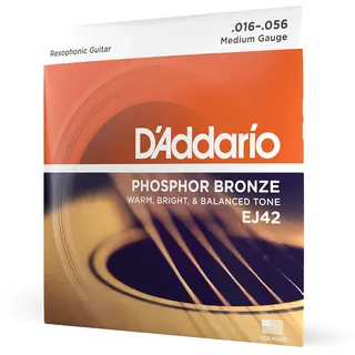 D'Addario EJ42 Phosphor Bronze Resophonic Gitarrensaiten 16-56 Set