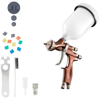 Benbow Lackierpistole PK80 - MP, 1,3mm Düse - Spray Gun mit 600ml Fließbecher und Zubehör