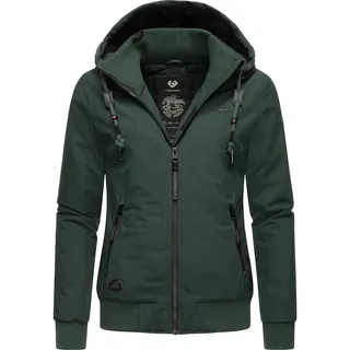 Ragwear Damen warme wasserdichte Winterjacke Outdoorjacke mit Kapuze Nuggie Melange Dark Green Gr. XS - XS