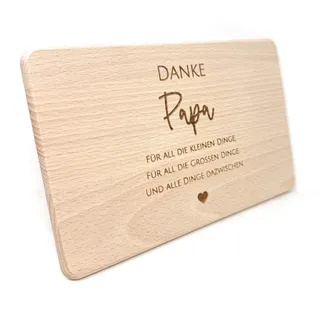 Geschenk Idee - Frühstücksbrettchen aus Holz mit hochwertiger Gravur (Papa)