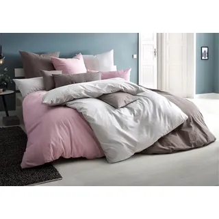 Home affaire Bettwäsche »Melli« 2 tlg. Bettwäsche aus Baumwolle, Leinen-Look in Melange-Optik, rosa