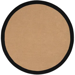 carpetfine Sisal Sisalteppich Ø 80 cm Grau/Schwarz