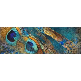 Wash+Dry Exotic Pavo 60 x 180 cm Petrol/Blau/Türkis/Mehrfarbig
