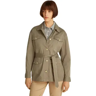 Tommy Hilfiger Damen Hemdjacke Gold Button Utility mit Brusttaschen, Braun (Tundra Brown), S