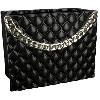 Gilde Vase Paris Keramik schwarz Handtaschenform Höhe 25,5 cm Dekoration Wohnaccessoire Geschenkidee Inneneinrichtung