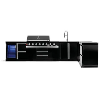 Goriller Outdoorküche Blackback Xl2 , Schwarz Hochglanz , Metall , 471x90x58 cm , Ce , Grills, Gasgriller