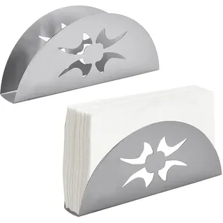 Serviettenhalter, 2 Stück Stainless Steel Napkin Holder, Metall Serviettenspender, Retro Überbacken Silber, für Tischdekoration in Restaurant, Café, Hotel oder Küche