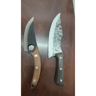 Generisch 2er Set Kochmesser: Japanisches Messer mit Lederscheide