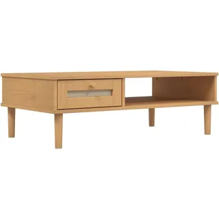 vidaXL Couchtisch SENJA Rattan-Optik Braun 100x55x33 cm Kiefernholz - Braun