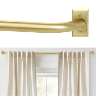 ZYRW Gold Wrap Around Curtain Rod, 71,1-121,9 cm, Raumverdunkelung, Verdunkelung, strapazierfähig, modern, dekorativ, Metall, mattes Finish