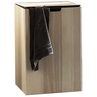 Valdera Wäschekorb , Eschefarben , Holz, Textil , Esche , massiv , rechteckig , 42x63.5x42 cm , Goldenes M, Made in Germany, Dgm , Deckel, Innenfutter , Nur In Filialen Erhältlich