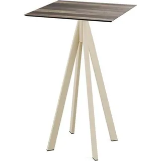 Infinity Stehtisch Sand gestell + Tropical Wood HPL 70x70 cm - Beige