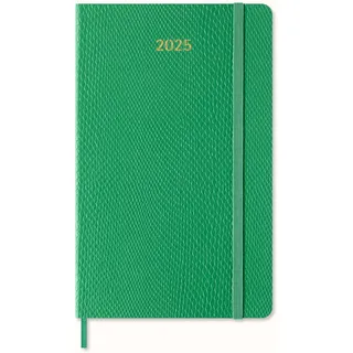 Moleskine Weekly Planner Precious and Ethical, Wöchentlich Kalender mit NotizRaum für 12 Monate 2025, Weiche Vegane PythonDeckel, mit Geschenkbox, Farbe Grün, Großes Format 13 x 21 cm