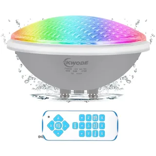 KWODE LED Poolbeleuchtung PAR56, 58W RGB Schwimmbadbeleuchtung, IP68 Wasserdichter Pool Lampe Licht mit Fernbedienung, Timing 2/4/6H, Unterwasserscheinwerfer Poolscheinwerfer Schaltersteuerung
