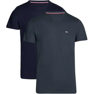 Tommy Jeans Herren 2er Pack T-Shirts Kurzarm aus Baumwolle, Blau (New Charcoal/Dark Night Navy), XS