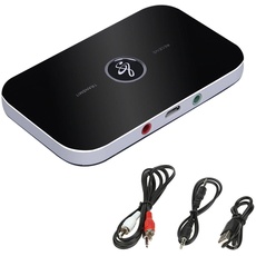 Bluetooth Adapter 5.0: Aicharynic 2-in-1 Audio Transmitter Bluetooth Empfänger Audio Adapter Sender Receiver mit AUX 3,5mm RCA Kabellos HD-Sound Stereoanlage für TV PC Kopfhörer Lautsprecher Auto
