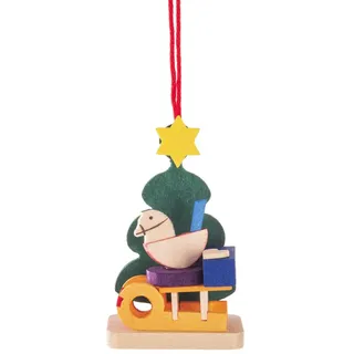Christbaumschmuck Christbaum mit Gabenschlitten bunt BxHxT 3,5x6x2cm NEU