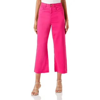 VERO MODA Damen Vmwild Kathy SHR Wide Crop Pants Hose, Pink Yarrow, S / 32L EU