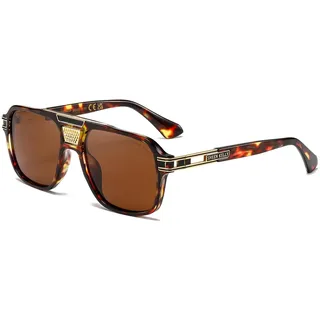 SHEEN KELLY Polarisierte retro sonnenbrille herren eckig im Pilotenstil Damen Brillen Metalldekoration gestaltete Farbtöne 70er-Jahre-Stil