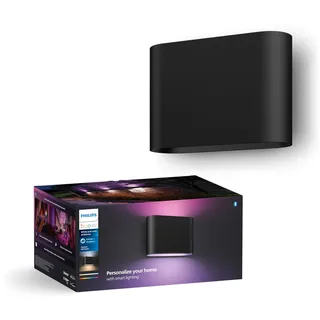 Philips Außenleuchte Metall 9,4 cm IP44 inkl. LED-Lampe 1020 lm schwarz