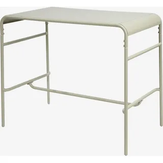 sweeek - Garten-Hochtisch aus Stahl 4 Personen 120 x 70cm x 95 cm - Beige - Beige