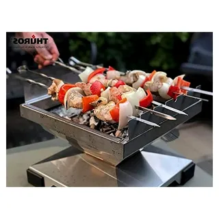 T1 Schaschlikgrill aus Edelstahl mit Holzkohle