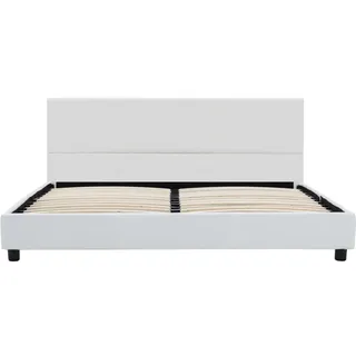 vidaXL Bettgestell Weiß Kunstleder 140x200 cm - Weiß