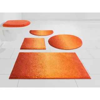 GRUND Badematte »Mistral«, rutschhemmend beschichtet, fußbodenheizungsgeeignet, meliertes Design, Ombré-Look, auch als 3 teiliges Set, Made in Europe Grund orange rechteckig cm x cm)