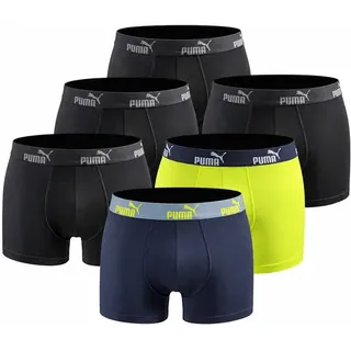Puma Herren Boxershorts 6er Pack black blue lime - M