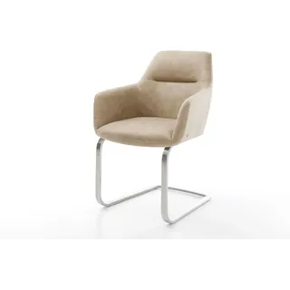 DeLife Freischwinger Pejo-Flex Mikrofaser beige