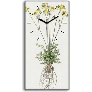 Küche Wohnzimmer Wand Leinwand Uhr 30x60 Gemälde Blumen Pflanzen Kunst - schwarze Hände - Weiß