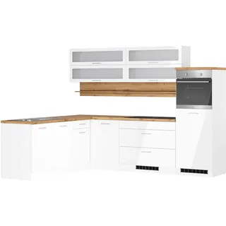 kochstation Winkelküche KS-Milan L-Form 270 cm weiß