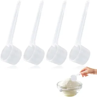 Messlöffel, 4 Stück Dosierlöffel,Dosierlöffel Transparent mit Skala 2g, 3g, 4g, 5g Waagen, Messlöffel Gramm, Scoop 5g, Dosier-Löffel 5g für Backen Kochen Kaffee Waschpulver Proteinpulver Creatin