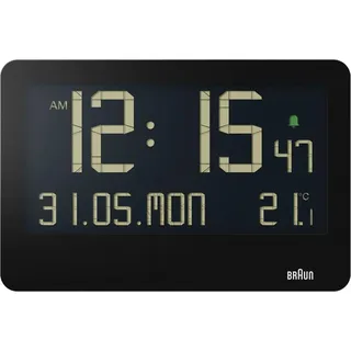 Braun BC 14 schwarz Quarz Wanduhr digital