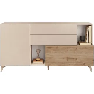 INOSIGN Sideboard »Monaco in Breite 181 cm, Anrichte mit Tür, Klappe und 2 Schubkästen« Stauraumschrank – sanftes Schließen, edles Design, viel Platz, weiß