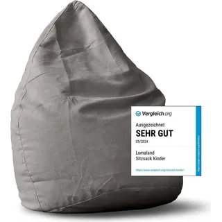 Lumaland Luxury XL Sitzsack stylischer Beanbag - 120L Füllung - Grau - Grau