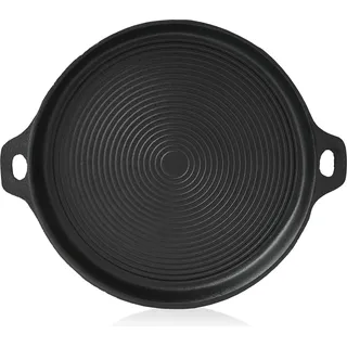 BBQ-Toro Gusseisen Plancha Ø 35 cm | Grillplatte, rund | BBQ Grillpfanne - Schwarz