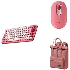 Logitech POP Wireless Mouse and Keyboard Combo mit anpassbaren Emojis in Pink + American Tourister Unisex Urban Groove in Lila